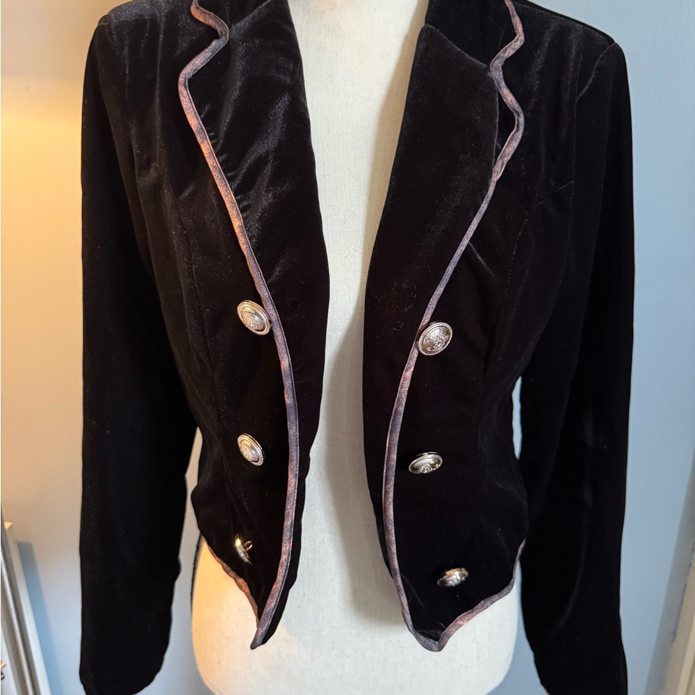 Black Velvet Women's Military-Style Jacket